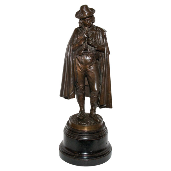   Bronze „Der Flötenspieler“, signiert Calmels 1822-1906