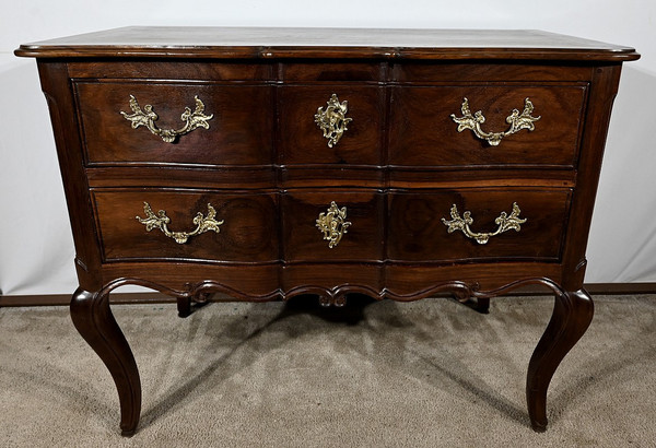 Commode Sauteuse en Amarante et Acajou, époque Louis XV – XVIIIe