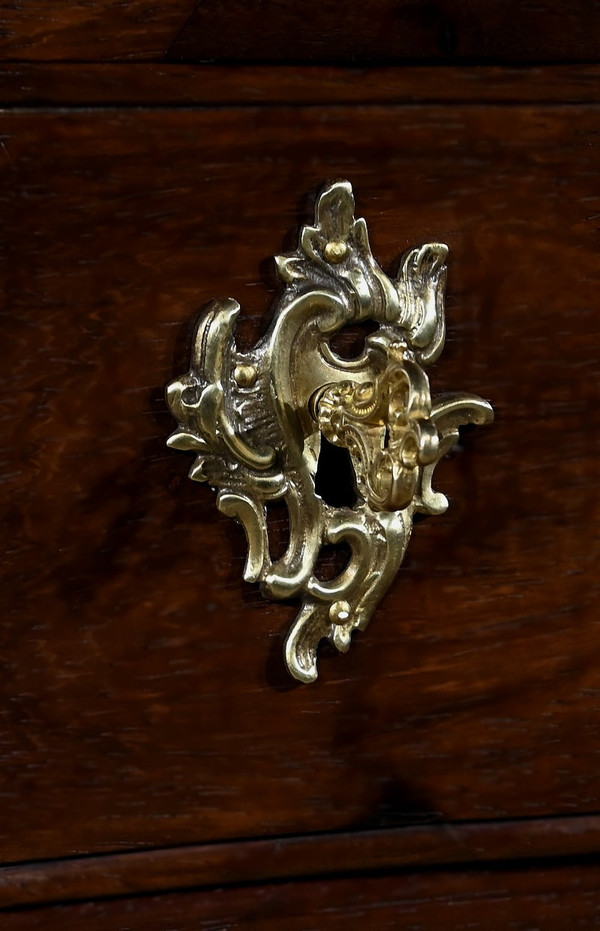 Commode Sauteuse en Amarante et Acajou, époque Louis XV – XVIIIe