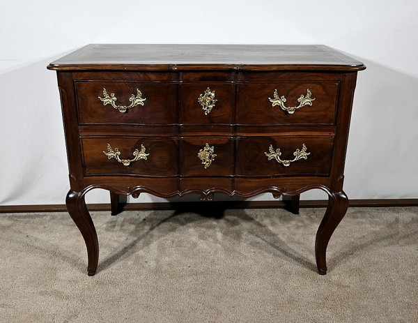Commode Sauteuse en Amarante et Acajou, époque Louis XV – XVIIIe