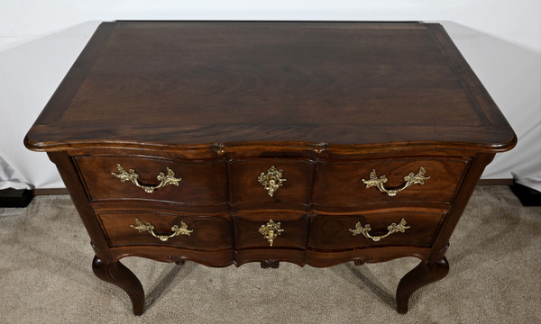 Commode Sauteuse en Amarante et Acajou, époque Louis XV – XVIIIe