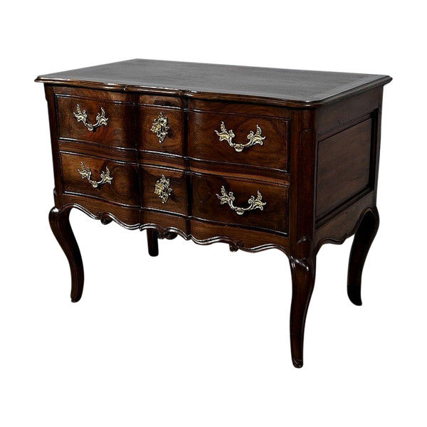 Sauteuse Commode in Amaranth and Mahogany, Louis XV – 18th Century