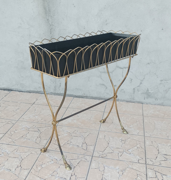Jardinière en laiton dans le goût de Maison Jansen 1960