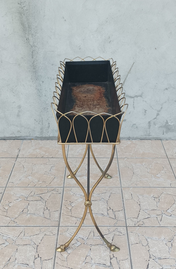 Jardinière en laiton dans le goût de Maison Jansen 1960