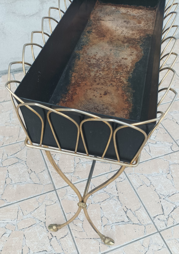 Jardinière en laiton dans le goût de Maison Jansen 1960