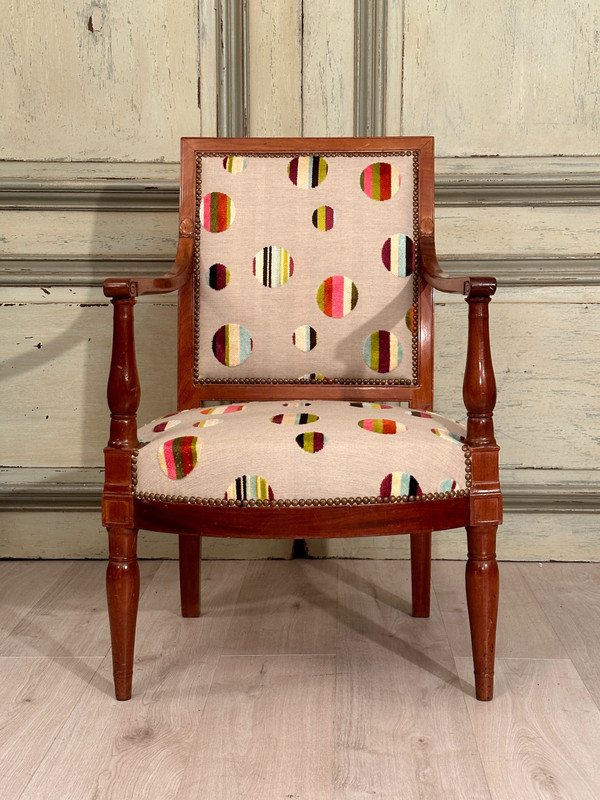 Jacob Desmalter, Fauteuil A Dossier Plat d'Epoque Empire Vers 1810
