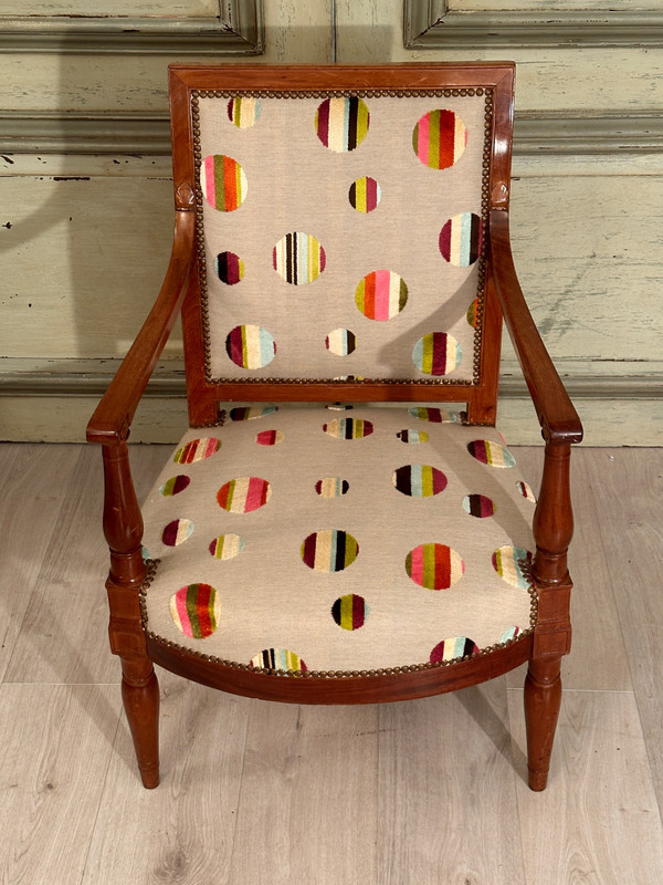 Jacob Desmalter, Fauteuil A Dossier Plat d'Epoque Empire Vers 1810