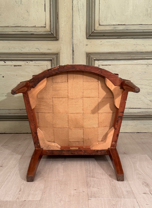 Jacob Desmalter, Fauteuil A Dossier Plat d'Epoque Empire Vers 1810