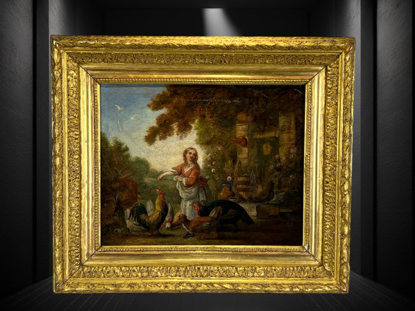 GEMÄLDE / GEMÄLDE AUS DEM 18. JAHRHUNDERT / ÖL AUF LEINWAND (RENOVIERT) „DER UNTERE GERICHT“