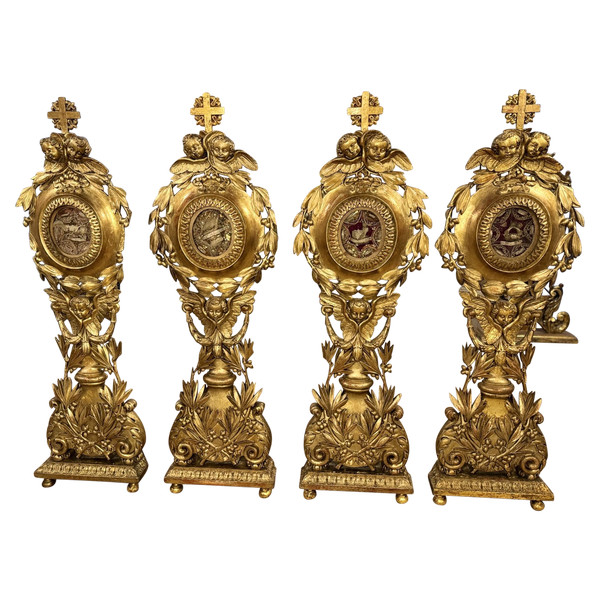 Four Remarkable Monstrances Reliquaries - Circa 1700