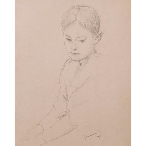Jules-Alexis MUENIER, Portrait de jeune femme les mains jointes