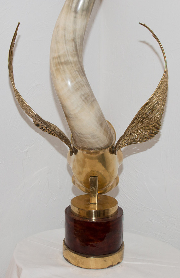 Scultura di pesce in bronzo Duval Brasseur del 1976
