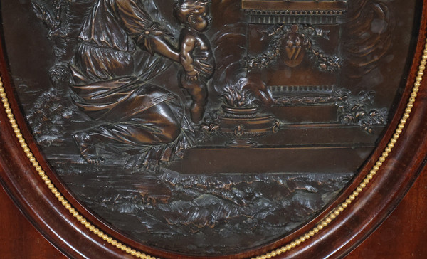Medaglione in bronzo "Venere e il Bambino" secondo Clodion Fine del XIX secolo