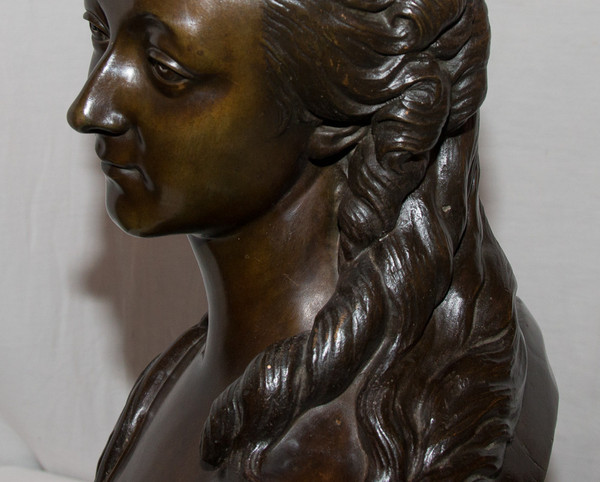 Grande busto in bronzo "Contessa Du Barry" secondo Pajou, XIX secolo