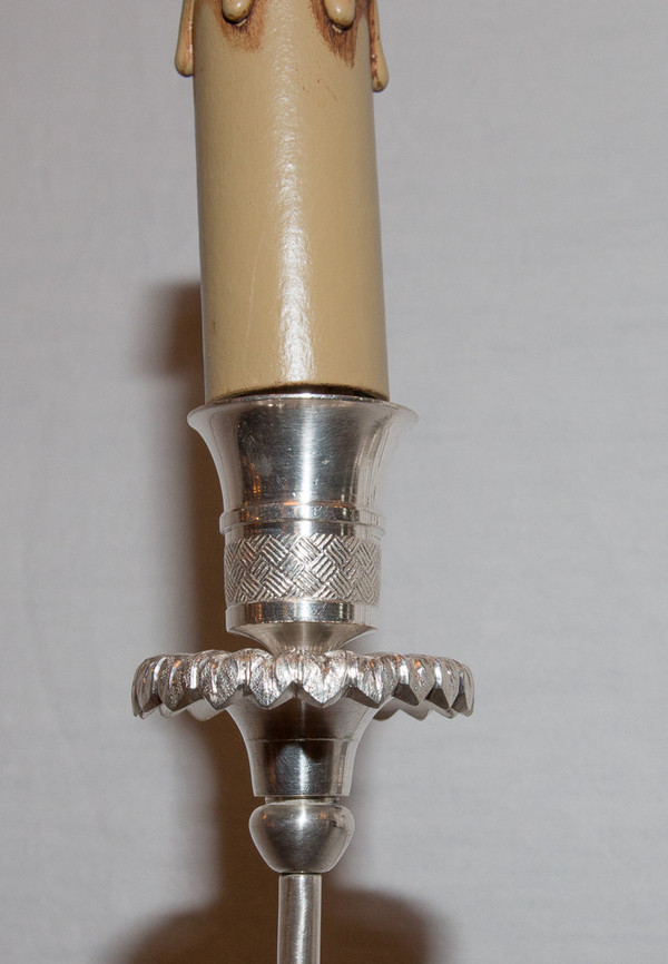Coppia di applique inglesi in bronzo argentato della fine del XIX secolo