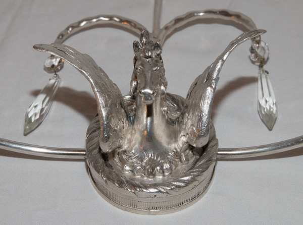 Coppia di applique inglesi in bronzo argentato della fine del XIX secolo