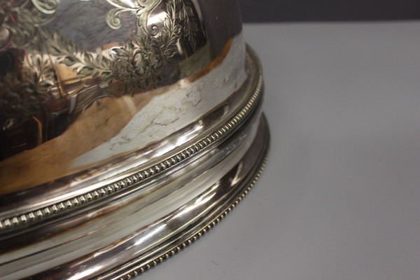 Grande Cloche De Service En Métal Argenté Fin XIX