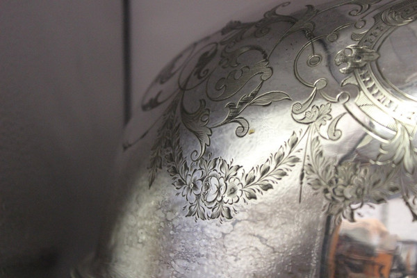 Grande Cloche De Service En Métal Argenté Fin XIX