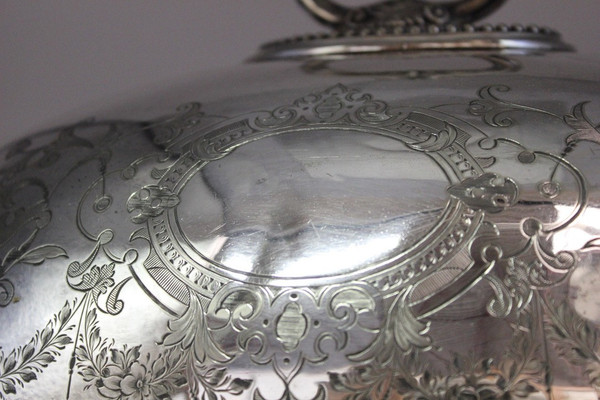 Grande Cloche De Service En Métal Argenté Fin XIX