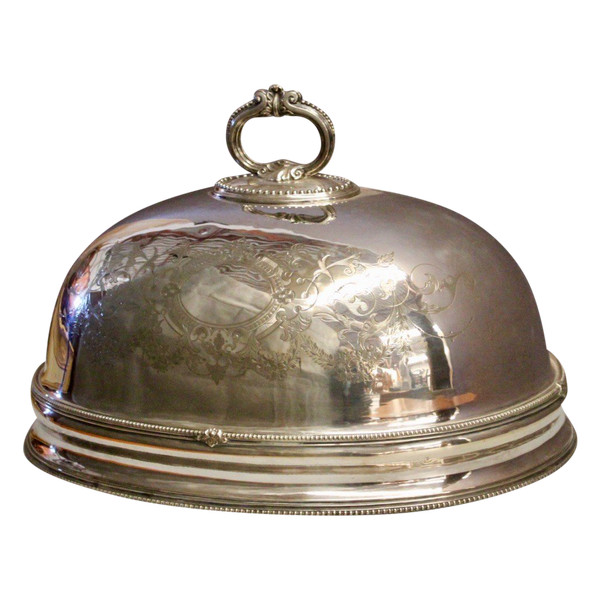 Large Service Bell In Silver Metal Late 19th Century