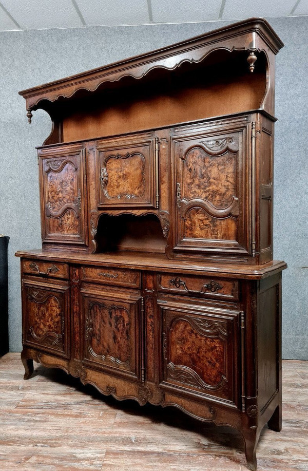 Bressan two-body sideboard in walnut and burl circa 1880