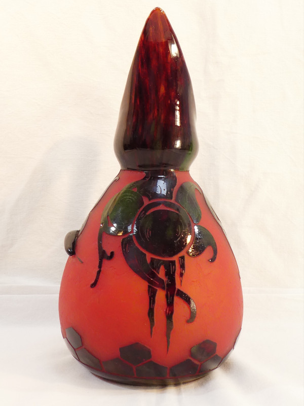 Grande brocca ART DECO firmata LE VERRE FRANCAIS per SCHNEIDER