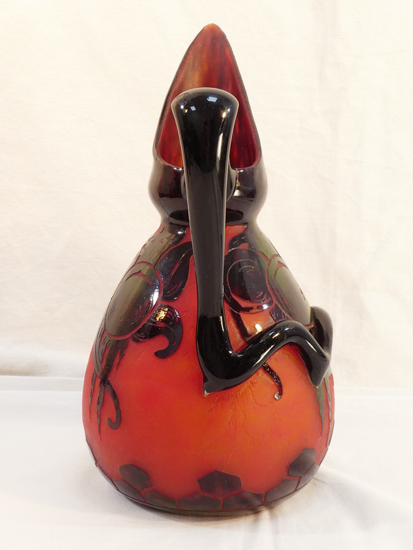 Grande brocca ART DECO firmata LE VERRE FRANCAIS per SCHNEIDER