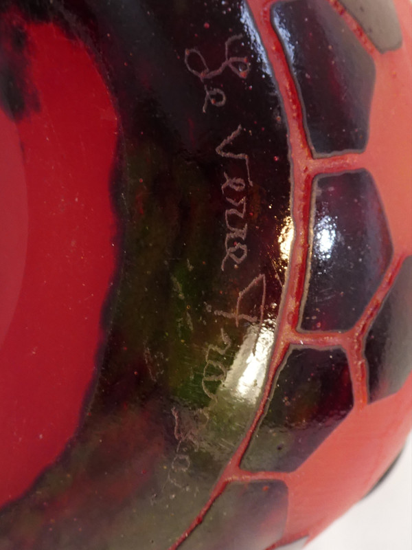 Grande brocca ART DECO firmata LE VERRE FRANCAIS per SCHNEIDER