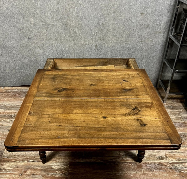 large Restoration period portfolio table in solid walnut circa 1820