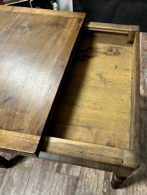 large Restoration period portfolio table in solid walnut circa 1820