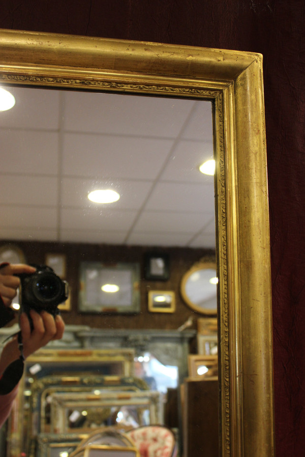 Antique Golden Rectangle Mirror with Gold Leaf, Louis Philippe 65 x 80 cm