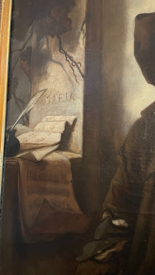 Huile sur toile « Le Violoniste », XIXe siècle