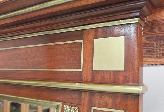 Large Mahogany Mirror, Louis XVI Style - Late 19th Century
