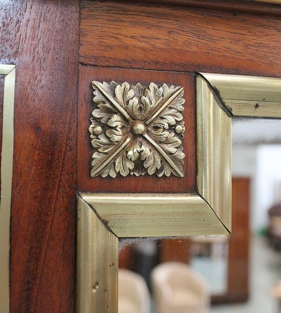 Large Mahogany Mirror, Louis XVI Style - Late 19th Century