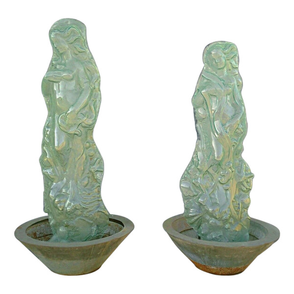 Large sculptures statues in thermoformed glass early 20th century