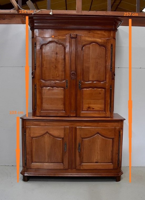  Buffet Deux Corps Regional in Cherry, Louis-XIV-Periode - 1740
