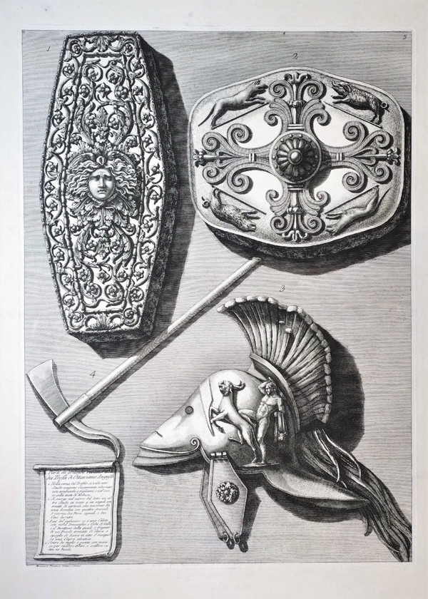 Francesco Piranesi Eytching Trophy By Octave Augustus 5 18th Century Engraving Old Print