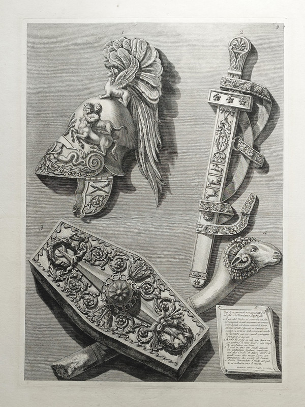 Francesco Piranesi Etching Trophy By Octave Augustus 9 18th C Engraving Old Print
