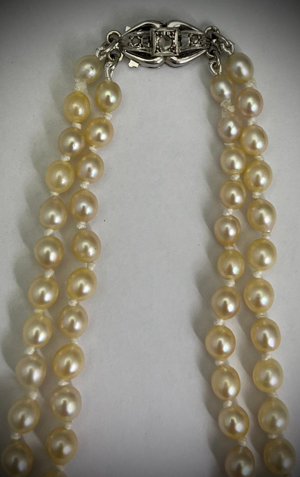 Collier Double Rang Perles.