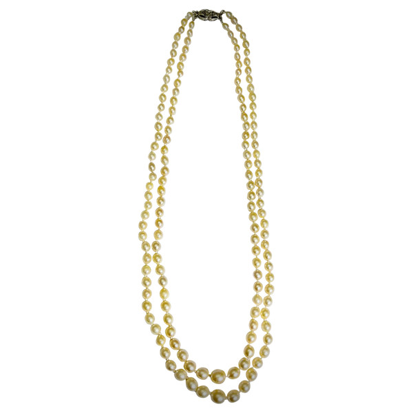 Double Row Pearl Necklace.