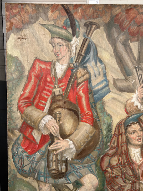 Very Important Oil On Canvas "Return From Hunting" Circa 1930-40 Scottish - scotland-painting