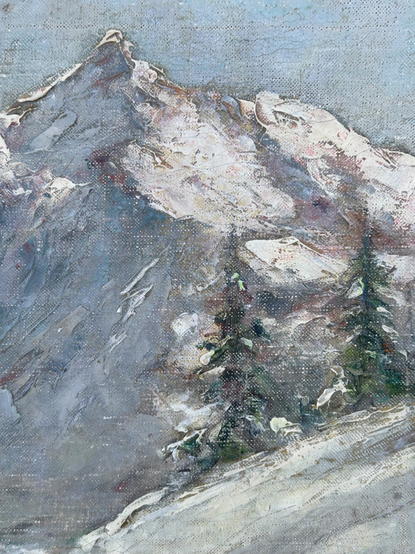 Clément Castelli (1870-1959) Huile Sur Toile Paysage De Montagne Début XXéme Siècle
