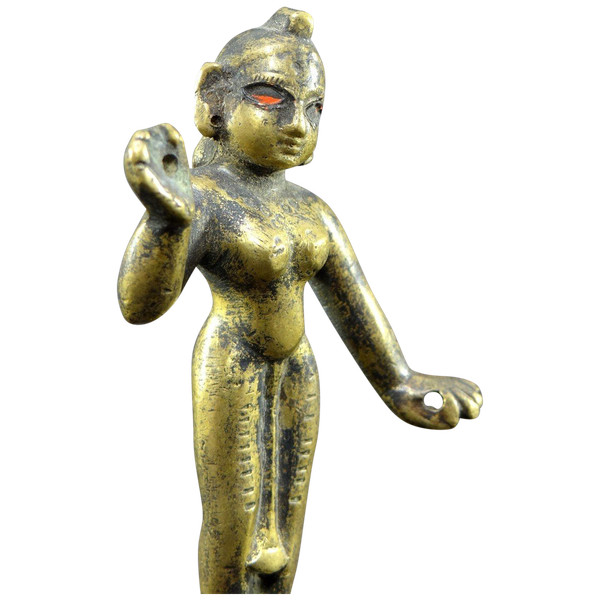 Indien, 19. Jahrhundert oder früher, antike Statuette von Rhada in Bronze.