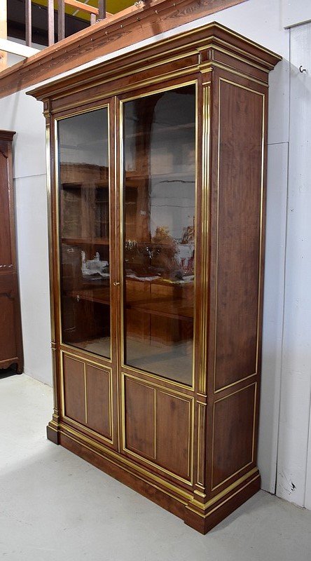  Kubanisches Mahagoni-Parkett-Bücherregal im Stil Louis XVI - Ende des 19. Jahrhunderts