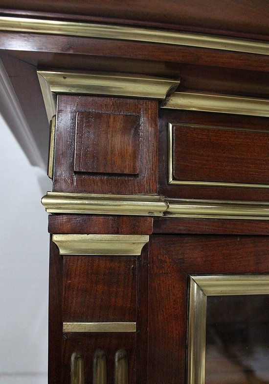  Kubanisches Mahagoni-Parkett-Bücherregal im Stil Louis XVI - Ende des 19. Jahrhunderts