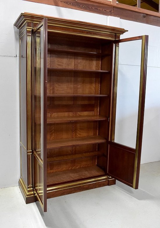  Kubanisches Mahagoni-Parkett-Bücherregal im Stil Louis XVI - Ende des 19. Jahrhunderts