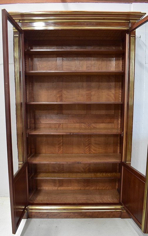  Kubanisches Mahagoni-Parkett-Bücherregal im Stil Louis XVI - Ende des 19. Jahrhunderts