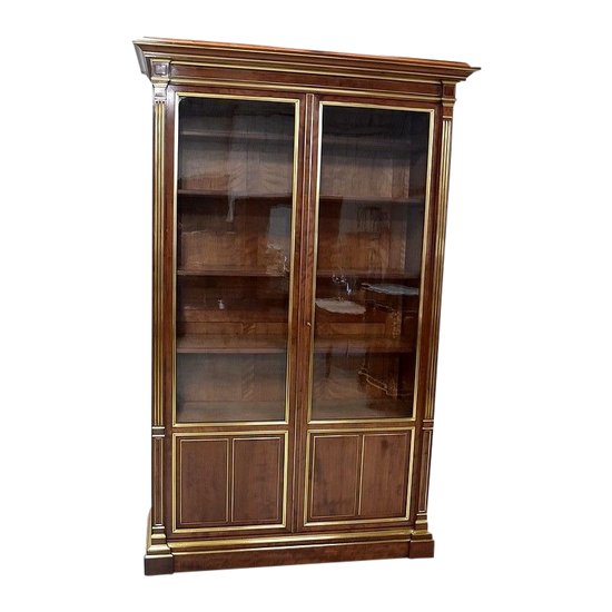  Kubanisches Mahagoni-Parkett-Bücherregal im Stil Louis XVI - Ende des 19. Jahrhunderts