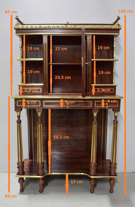 Cabinet en Acajou, style Louis XVI, époque Napoléon III - XIXe 