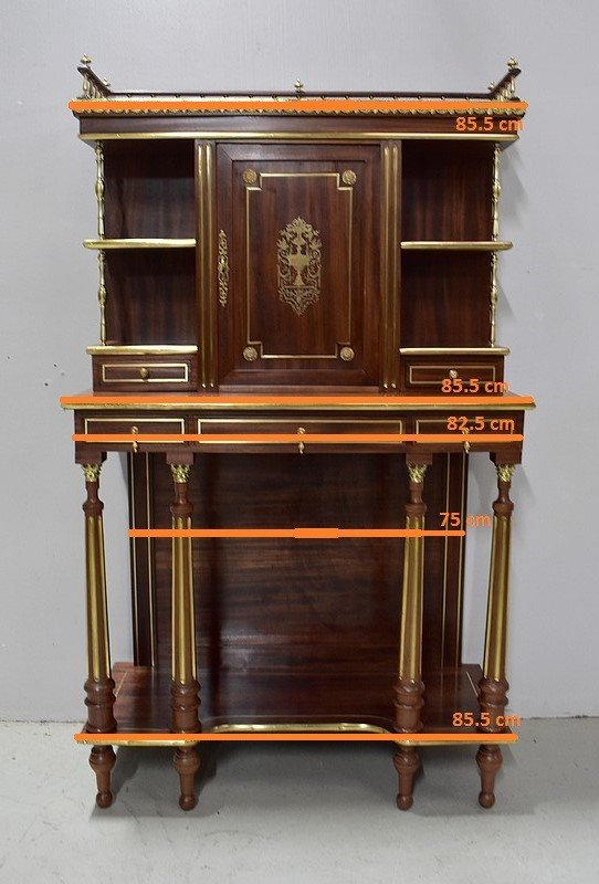 Cabinet en Acajou, style Louis XVI, époque Napoléon III - XIXe 